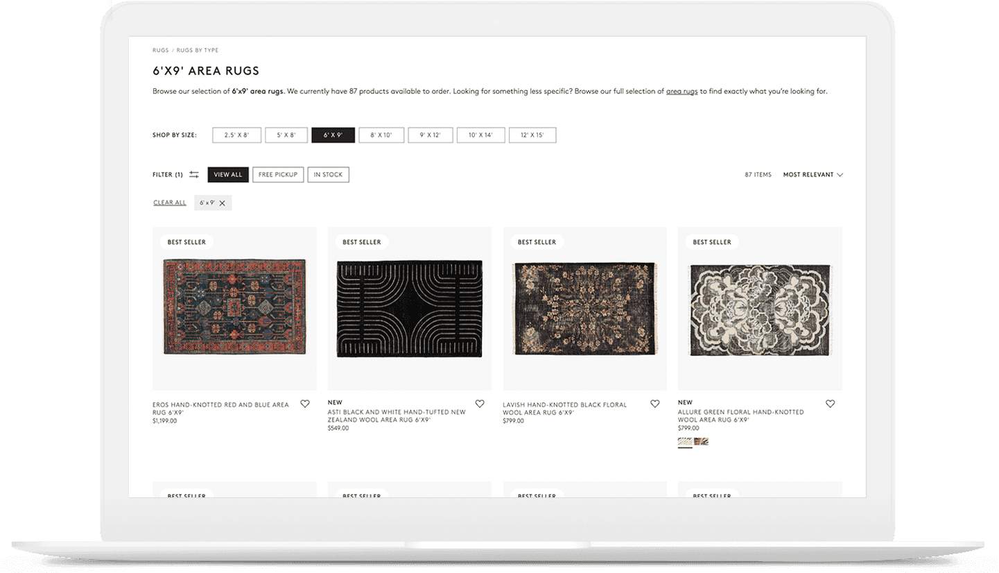 Crate & Barrel Rug Filters