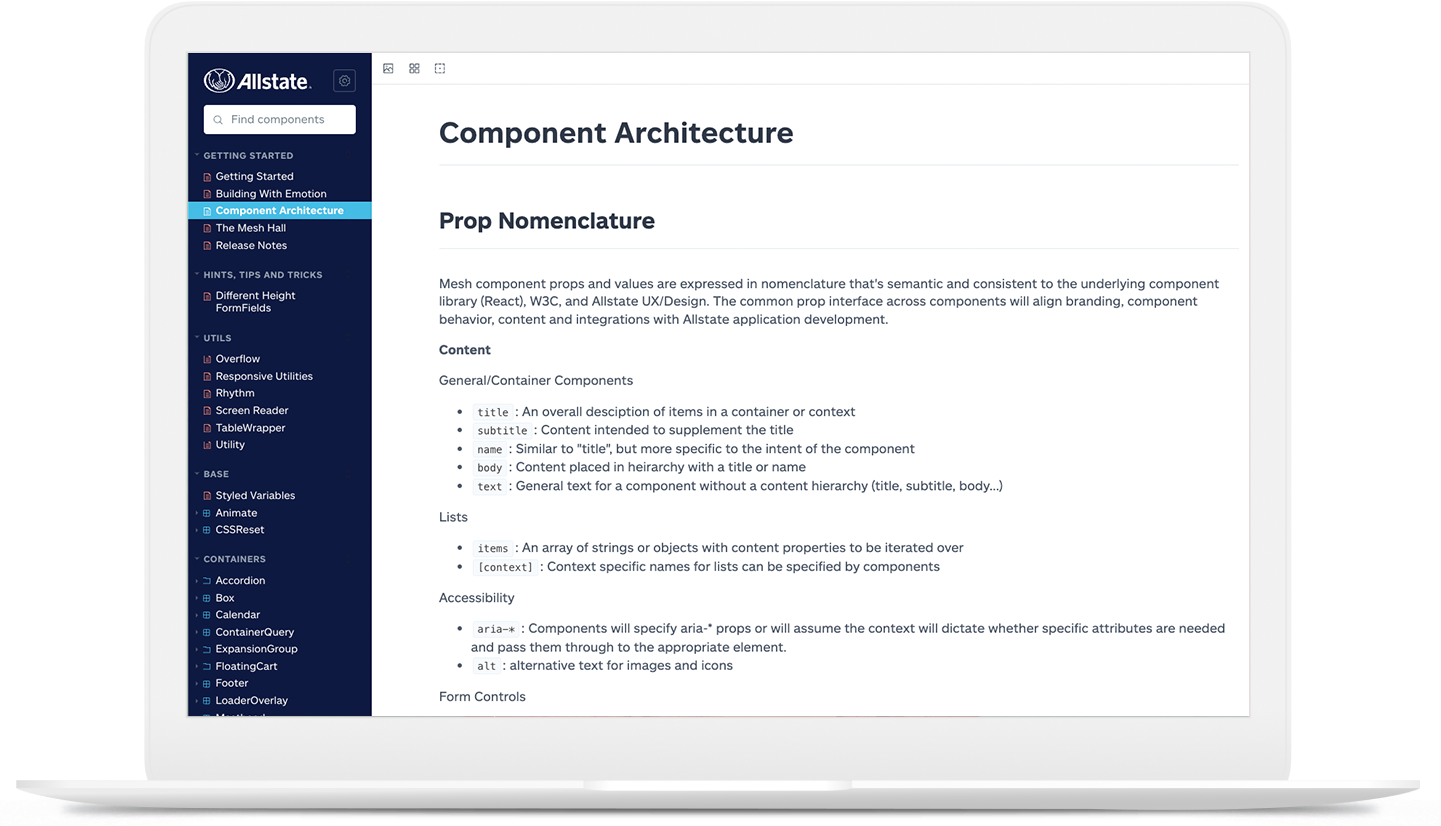 Allstate Design - Developer Site Architecture