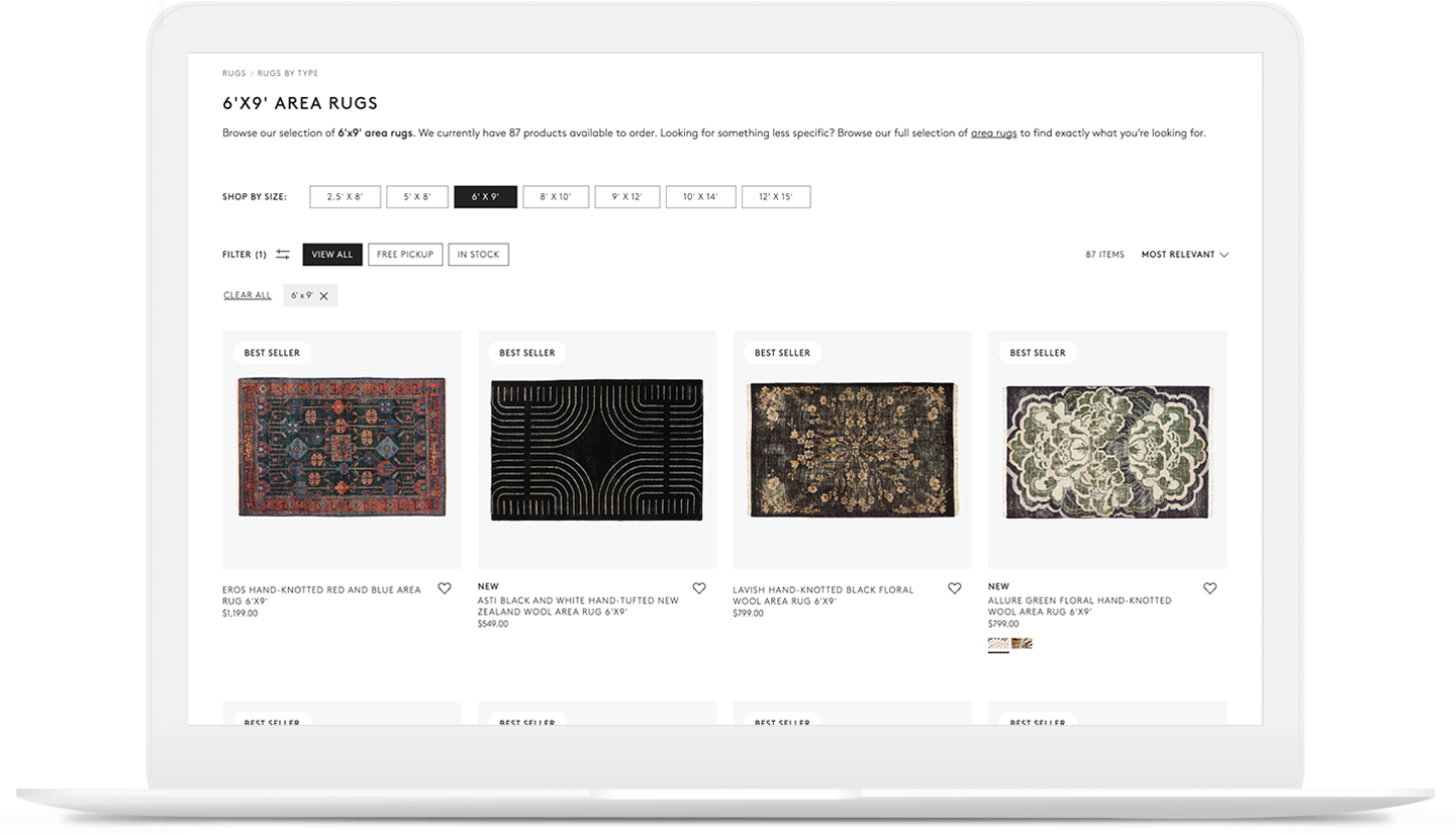 Crate & Barrel Rug Filters