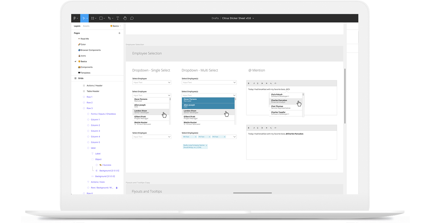 Paylocity Design System Components in Figma